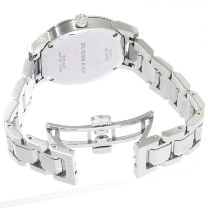 Burberry Ladies Watch Check Stamped 34mm Pink - BU9124 - Image 2