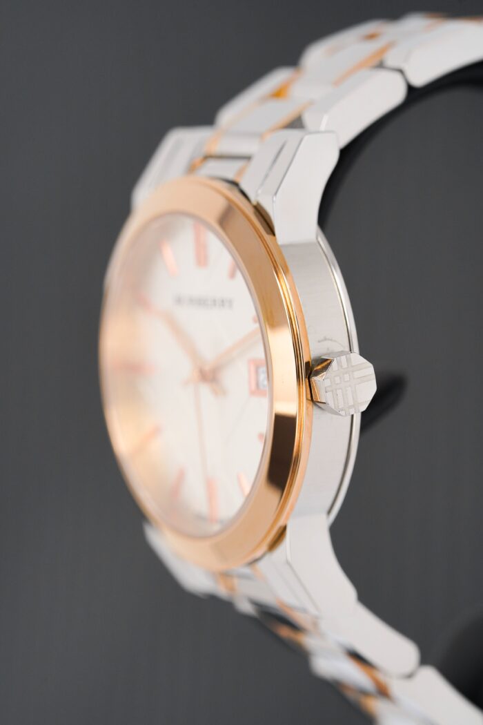 Burberry Ladies Watch Check Stamped Two Tone 34mm - BU9105 - Image 3