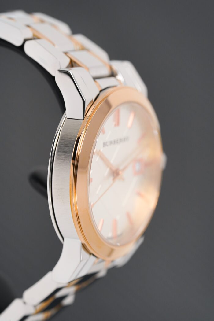 Burberry Ladies Watch Check Stamped Two Tone 34mm - BU9105 - Image 4