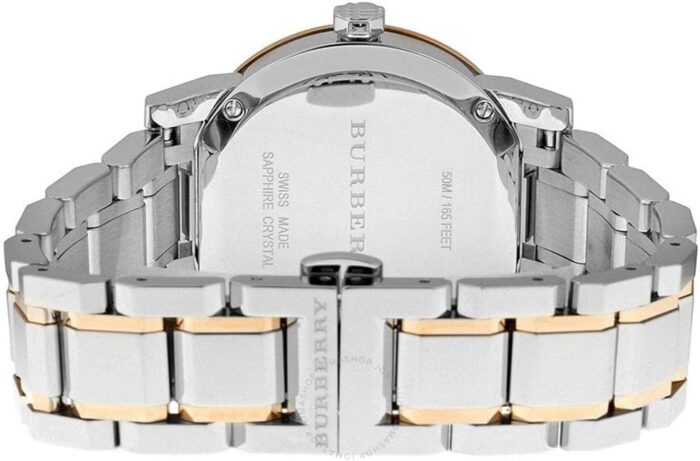 Burberry Ladies Watch Diamond Check Stamped 34mm Two Tone Rose Gold - BU9127 - Image 2
