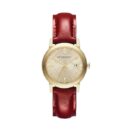 Burberry Ladies Watch Gold Plated Red Patent Leather 34mm - BU9140