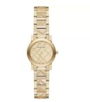 Burberry Ladies Watch The City 26mm Engraved Check Gold - BU9234