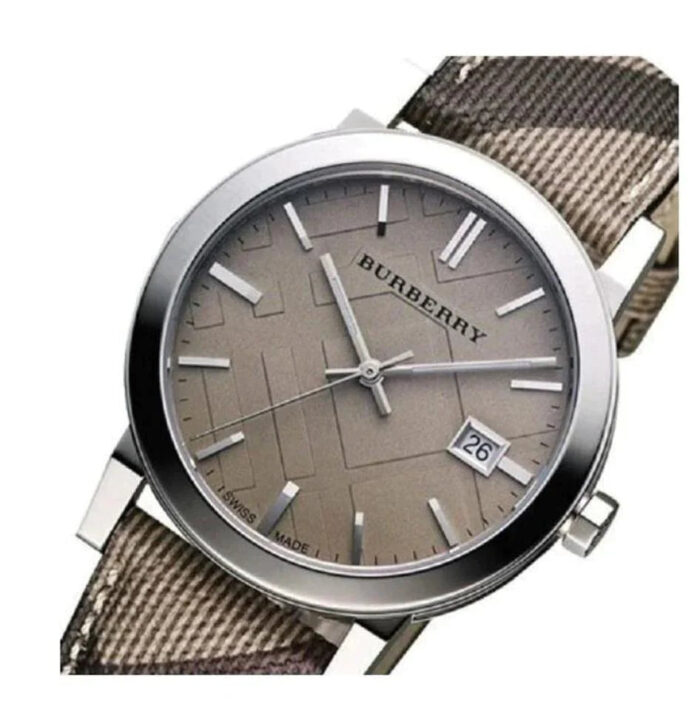 Burberry Ladies Watch The City 34mm Smoke Check Strap - BU9118 - Image 4