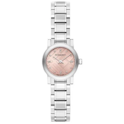 Burberry Ladies Watch The City Check Diamonds Pink - BU9223