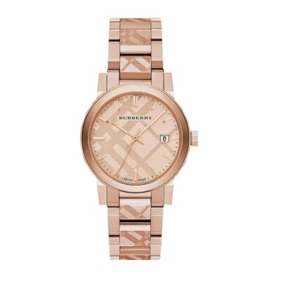 Burberry Unisex Watch The City 38mm Engraved Check Watch - BU9039
