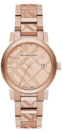 Burberry Unisex Watch The City 38mm Engraved Check Watch - BU9039