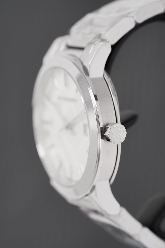 Burberry Unisex Watch The City 38mm Engraved Checked Steel - BU9037 - Image 2