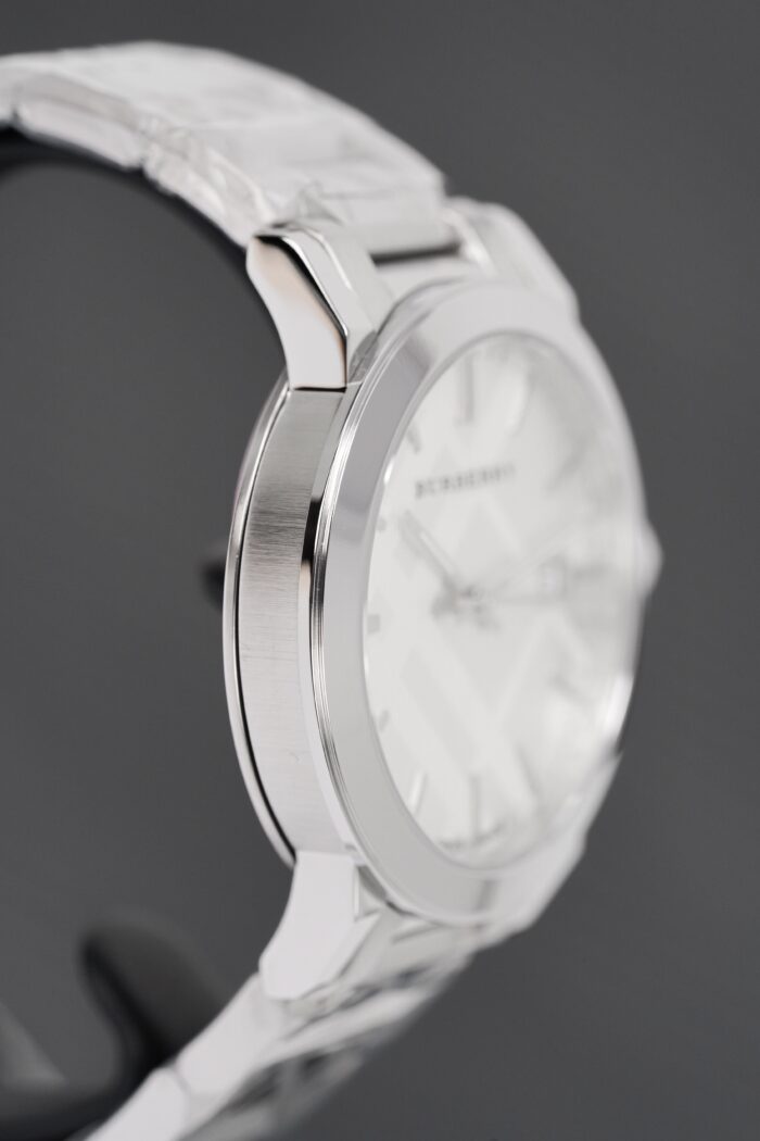 Burberry Unisex Watch The City 38mm Engraved Checked Steel - BU9037 - Image 4