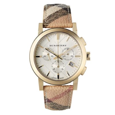 Burberry Watch Haymarket Chronograph Gold 38mm - BU9752