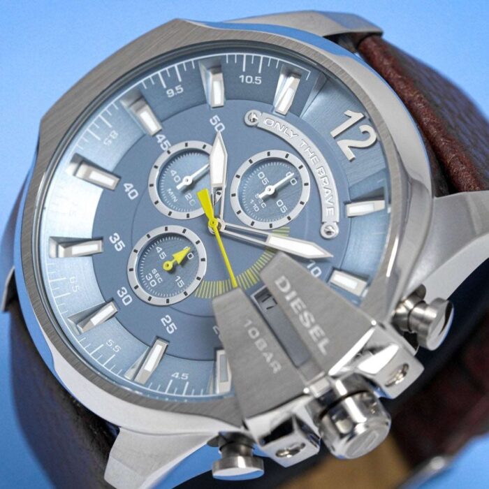 Diesel Men's Chronograph Mega Chief Blue Brown Watch - DZ4281 - Image 3