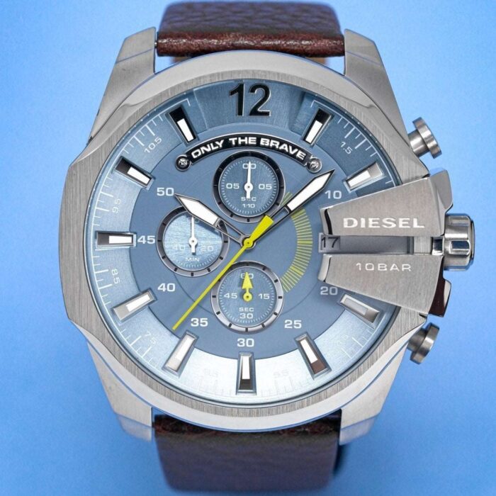 Diesel Men's Chronograph Mega Chief Blue Brown Watch - DZ4281 - Image 5