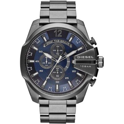 Diesel Men's Silver Mega Chief Chronograph Watch - DZ4329