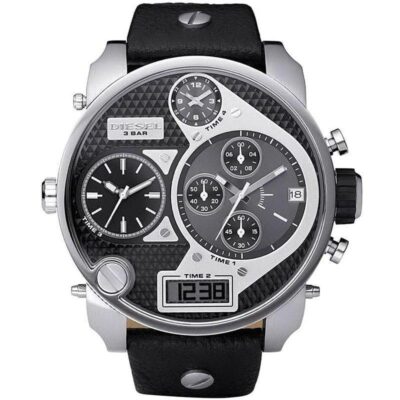 Diesel Men's Chronograph Big Daddy Silver Black Watch - DZ7125