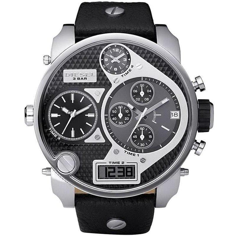 Diesel Men's Chronograph Big Daddy Silver Black Watch - DZ7125