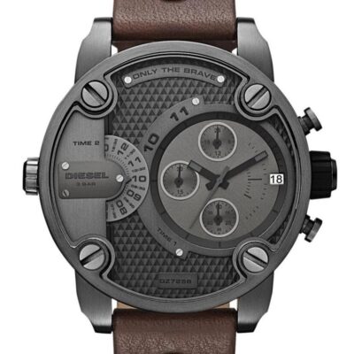 Diesel Men's Chronograph Little Daddy Gun Metal Brown Watch - DZ7258