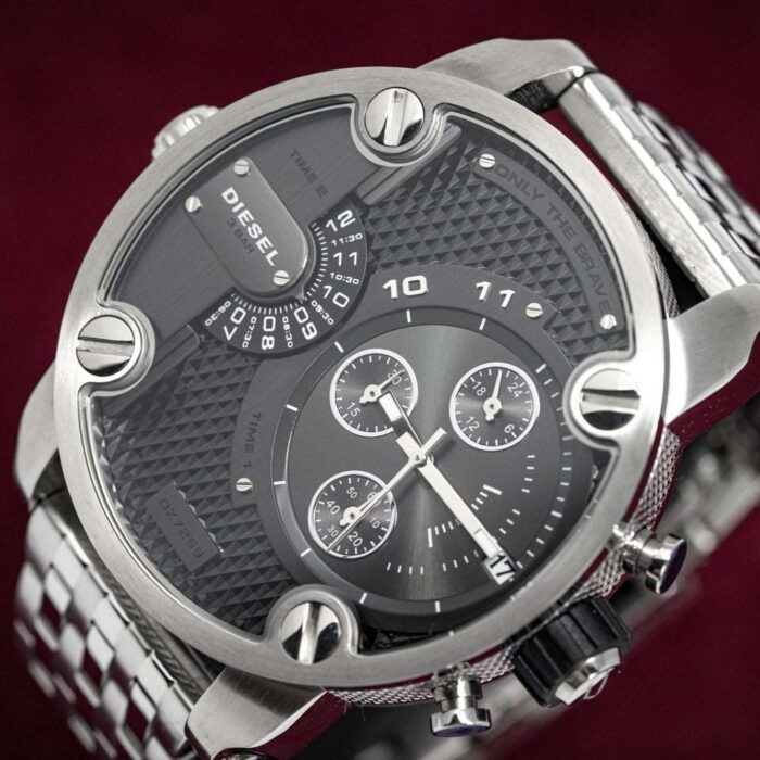 Diesel Men's Chronograph Little Daddy Black Silver Watch - DZ7259 - Image 2
