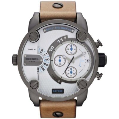 Diesel Men's Chronograph Little Daddy White Brown Watch - DZ7269