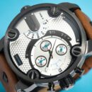 Diesel Men's Chronograph Little Daddy White Brown Watch - DZ7269