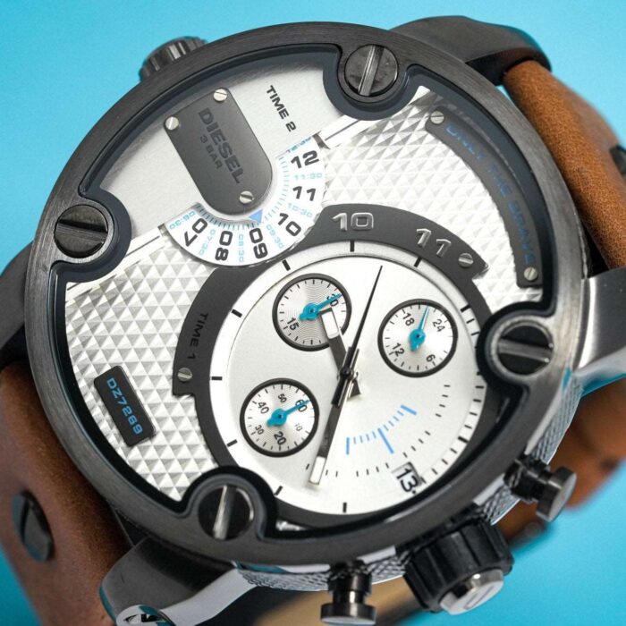 Diesel Men's Chronograph Little Daddy White Brown Watch - DZ7269 - Image 2
