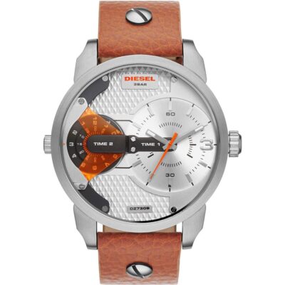 Diesel Men's Mini Daddy Silver Brown Watch - DZ7309