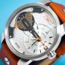 Diesel Men's Mini Daddy Silver Brown Watch - DZ7309