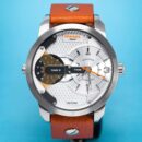 Diesel Men's Mini Daddy Silver Brown Watch - DZ7309