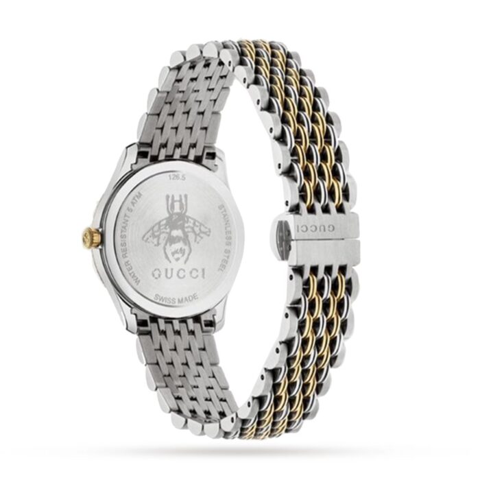 Gucci G-Timeless Women's 27mm Quartz Watch - Teal Bee Dial, Two-Tone Bracelet - YA1265029 - Image 2