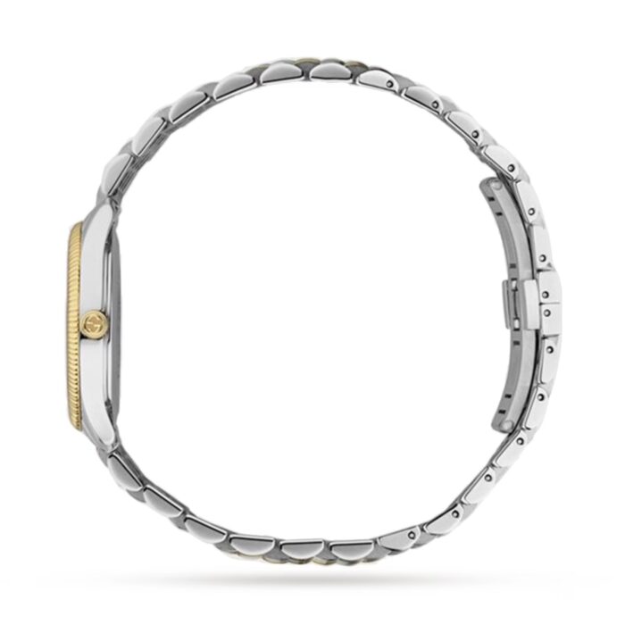 Gucci G-Timeless Women's 27mm Quartz Watch - Teal Bee Dial, Two-Tone Bracelet - YA1265029 - Image 3