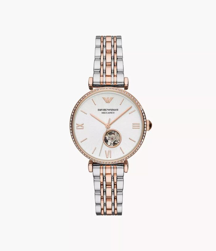 Emporio Armani Ladies Automatic T-Bar Gianni Rose Gold Watch - AR11145 - Image 2