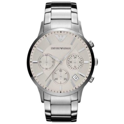 Emporio Armani Men's Silver Chronograph Watch - AR2458