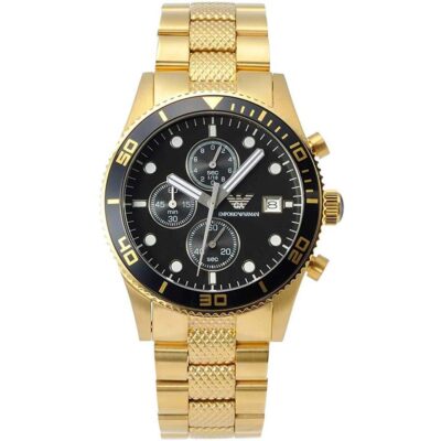 Emporio Armani Men's PVD Gold Chronograph Watch - AR5857