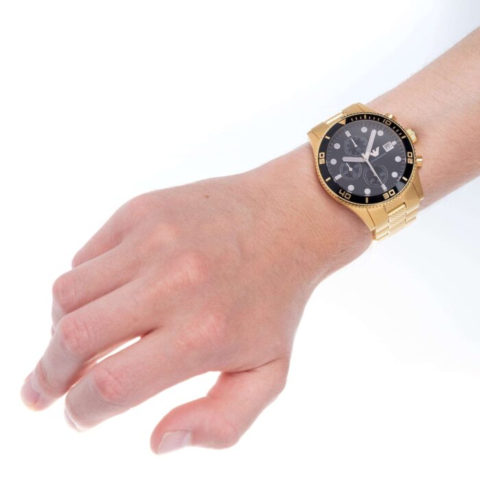 Emporio Armani Men's PVD Gold Chronograph Watch - AR5857 - Image 3