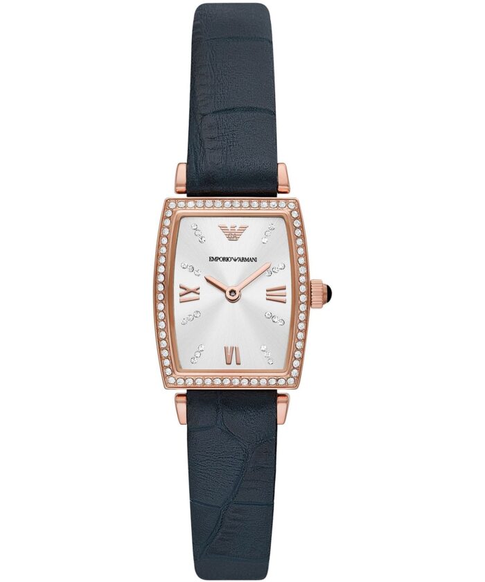 Emporio Armani Gianni T-Bar Analog Mother of Pearl Dial Blue Leather Strap Watch For Women - AR11468 - Image 10