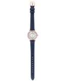Emporio Armani Gianni T-Bar Analog Mother of Pearl Dial Blue Leather Strap Watch For Women - AR11468