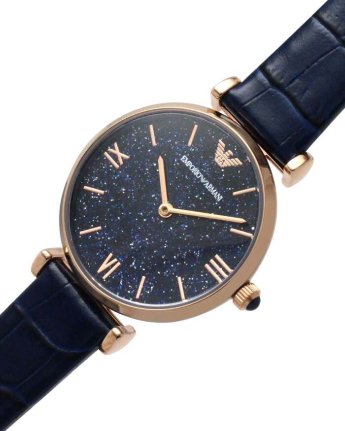 Emporio Armani Gianni T-Bar Quartz Blue Dial Blue Leather Strap Watch for Women - AR11424 - Image 5