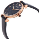 Emporio Armani Gianni T-Bar Quartz Blue Dial Blue Leather Strap Watch for Women - AR11424