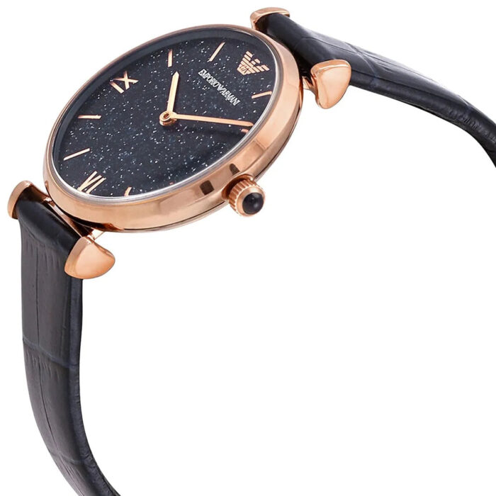 Emporio Armani Gianni T-Bar Quartz Blue Dial Blue Leather Strap Watch for Women - AR11424 - Image 6