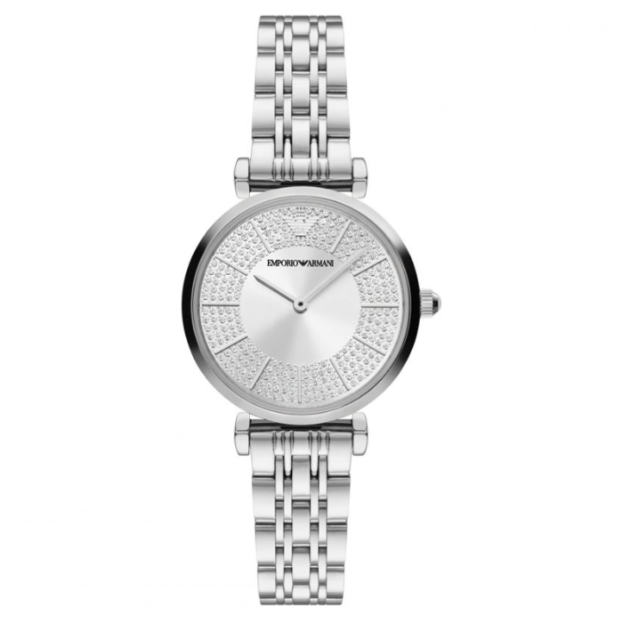 Emporio Armani Gianni T-Bar Quartz Silver Dial Silver Steel Strap Watch For Women - AR11445 - Image 2