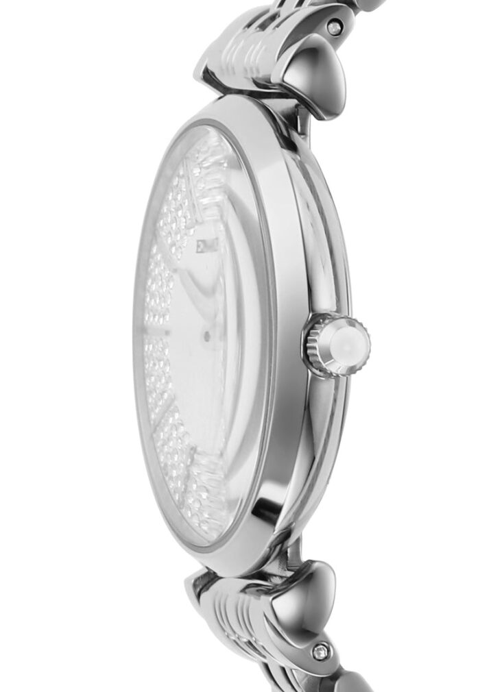 Emporio Armani Gianni T-Bar Quartz Silver Dial Silver Steel Strap Watch For Women - AR11445 - Image 6