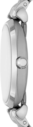 Emporio Armani Gianni T-Bar Quartz Silver Dial Silver Steel Strap Watch For Women - AR11445