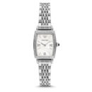 Emporio Armani Gianni T-Bar Quartz White Dial Silver Steel Strap Watch For Women - AR11405