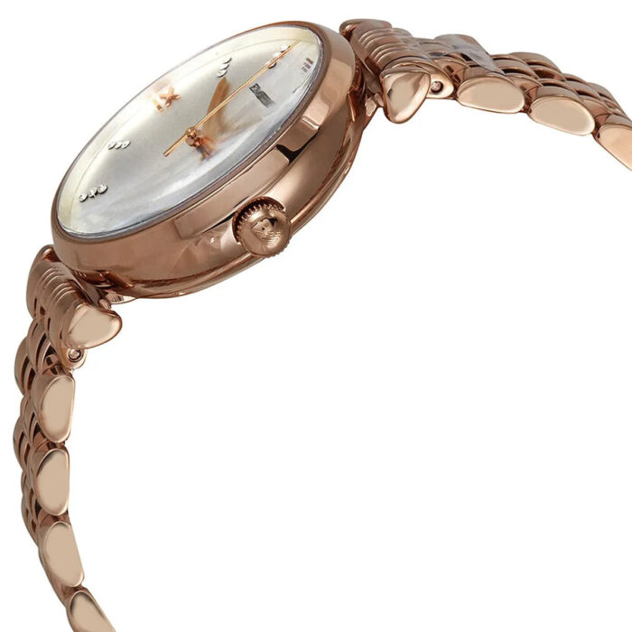 Emporio Armani Gianni T-Bar Silver Dial Rose Gold Steel Strap Watch For Women - AR60023 - Image 5