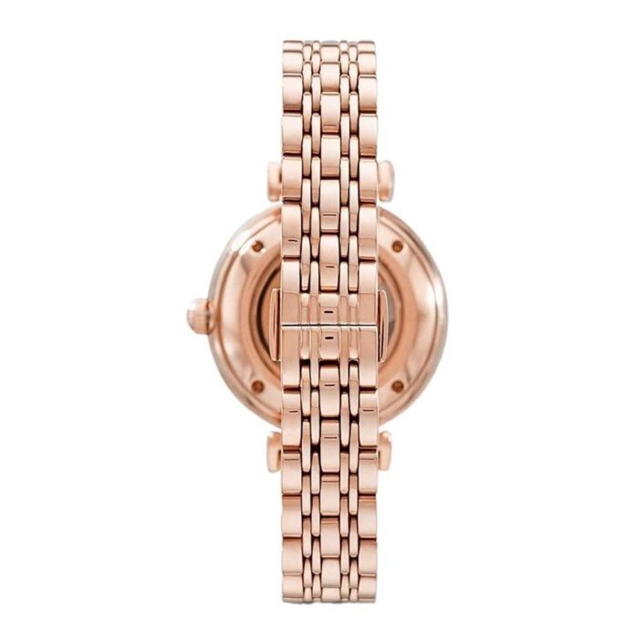 Emporio Armani Gianni T-Bar Silver Dial Rose Gold Steel Strap Watch For Women - AR60023 - Image 7