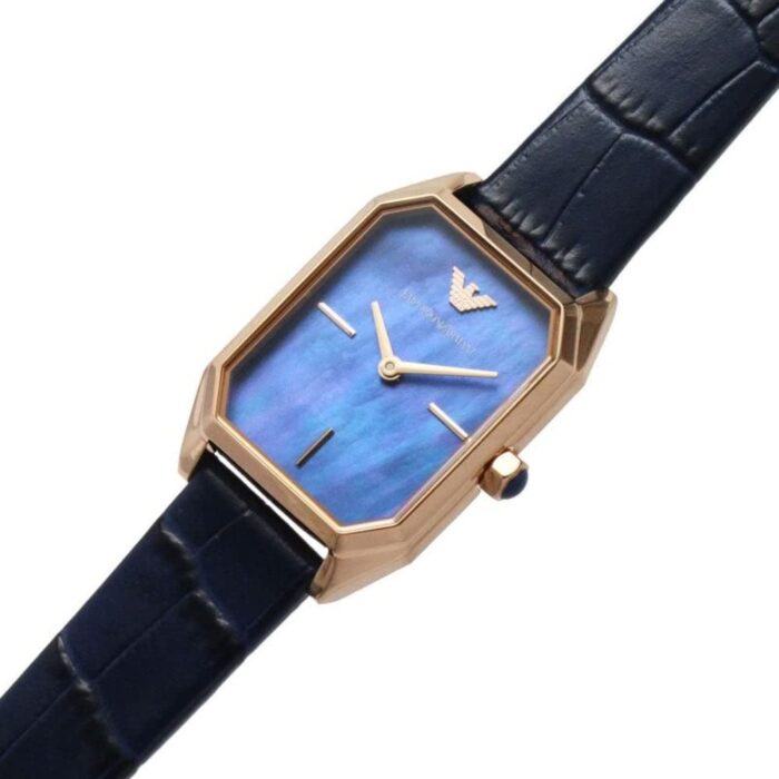 Emporio Armani Gioia Quartz Mother of Pearl Blue Dial Blue Leather Strap Watch For Women - AR11426 - Image 4