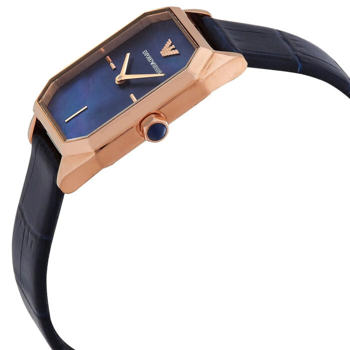 Emporio Armani Gioia Quartz Mother of Pearl Blue Dial Blue Leather Strap Watch For Women - AR11426 - Image 5
