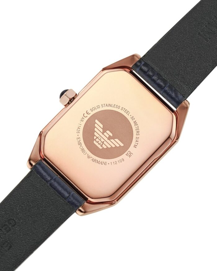Emporio Armani Gioia Quartz Mother of Pearl Blue Dial Blue Leather Strap Watch For Women - AR11426 - Image 8