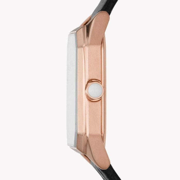 Emporio Armani Gioia Quartz Mother of Pearl Dial Black Leather Strap Watch For Women - AR11390 - Image 8