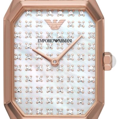 Emporio Armani Gioia Quartz Mother of Pearl Dial Rose Gold Steel Strap Watch For Women - AR11389