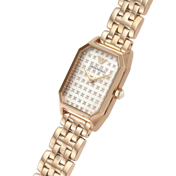 Emporio Armani Gioia Quartz Mother of Pearl Dial Rose Gold Steel Strap Watch For Women - AR11389 - Image 6