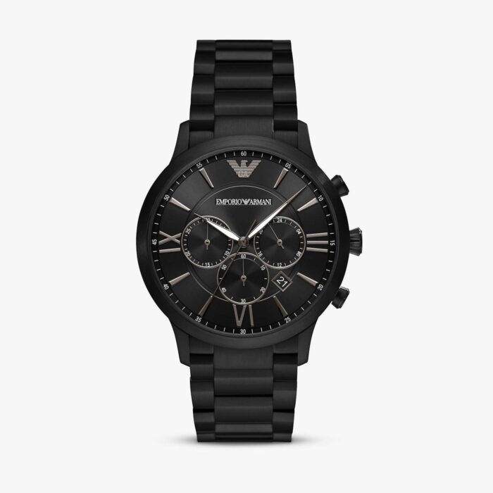 Emporio Armani Giovanni Chronograph Black Dial Black Steel Strap Watch For Men - AR11349 - Image 4